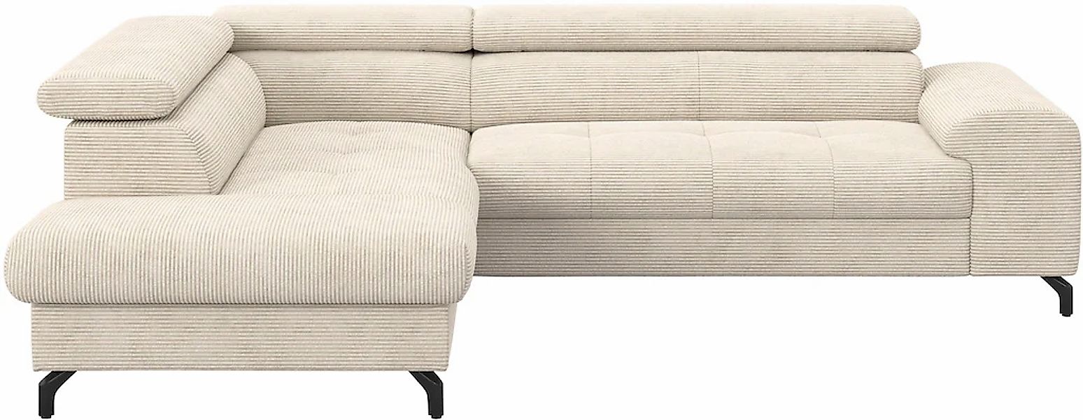 COTTA Ecksofa "Aura L-Form, B: 260 cm" mit Bettfunktion, Bettkasten & Kopft günstig online kaufen