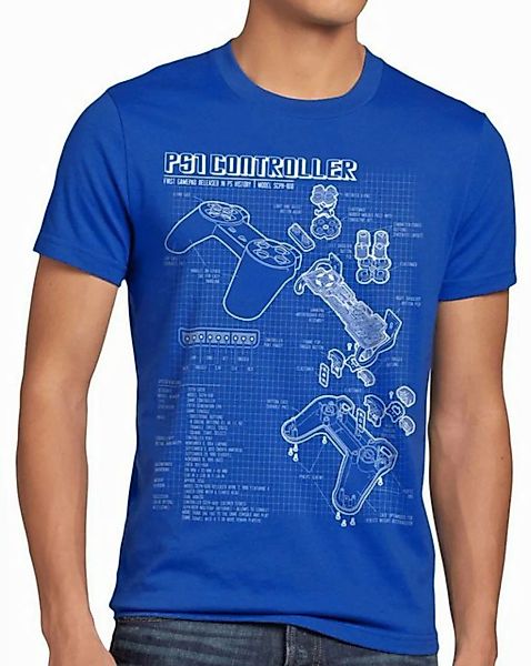 style3 T-Shirt PS Controller Blaupause PS gamepad konsole classic gamer pla günstig online kaufen