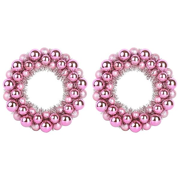 vidaXL Weihnachtsballkränze 2 Stk Rosa 33 x 33 x 7 cm Polystyrol 42019679 günstig online kaufen