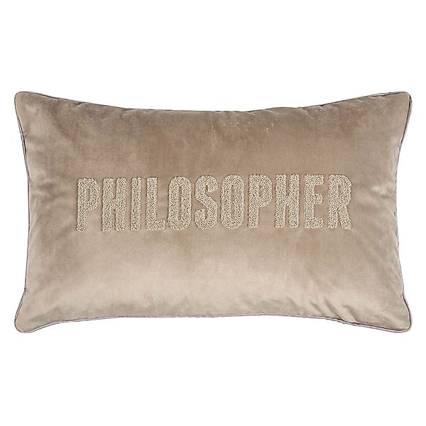 PAD Dekokissen Kissenhülle Letters Philosopher Taupe, günstig online kaufen