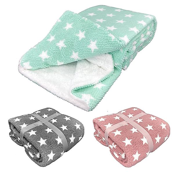 Wohndecke Flauschige Sterne Kuscheldecke 150x200 Sofadecke, günstig online kaufen