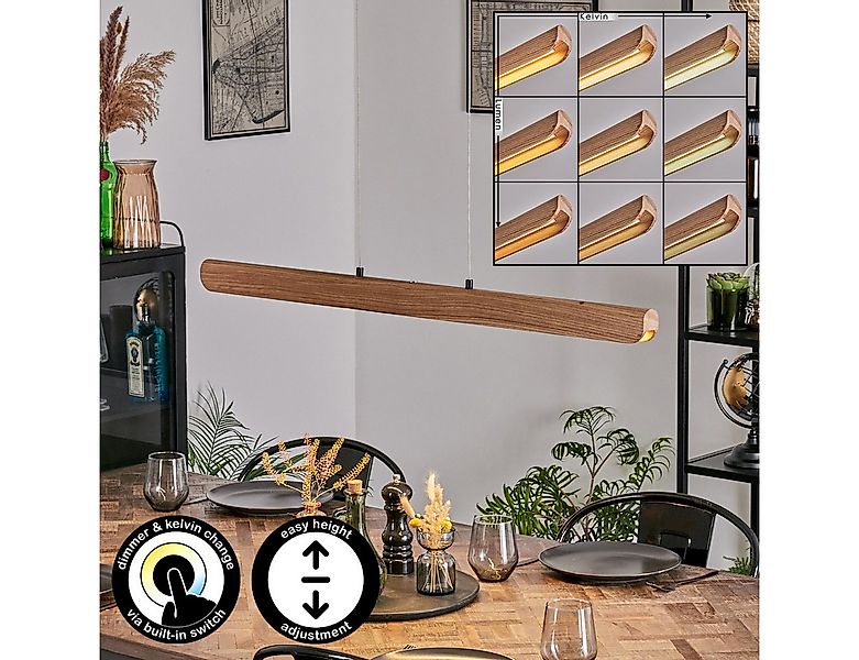 hofstein Pendelleuchte dimmbare Pendellampe aus Metall/Holz/Kunststoff in S günstig online kaufen