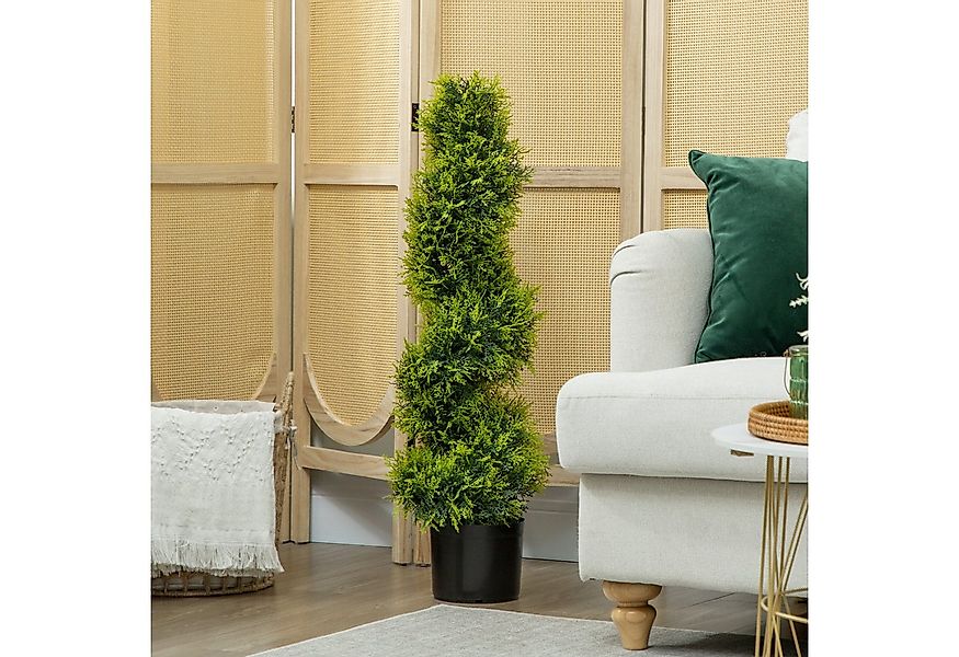 Kunstpflanze 90cm, in Spiralform Zypresse, HOMCOM, Höhe 90 cm, für Wohnzimm günstig online kaufen