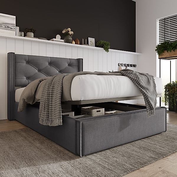 REDOM Polsterbett Hydraulisches, 90x200cm,Bett mit Lattenrost günstig online kaufen