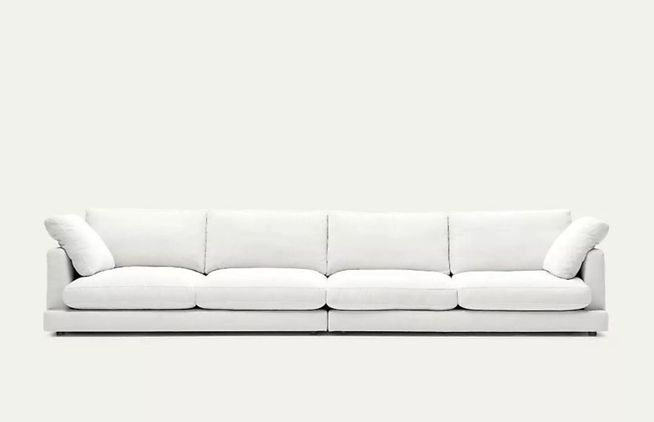 Natur24 Sofa 6-Sitzer Sofa Gabrielle 390 x 105 x 87 cm Weiß günstig online kaufen