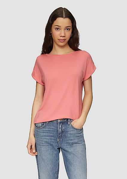 QS Kurzarmshirt Loose Fit-Shirt im Lyocellmix günstig online kaufen