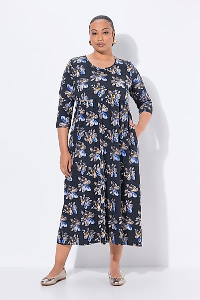 Ulla Popken Maxikleid Maxikleid Blüten Rundhals günstig online kaufen