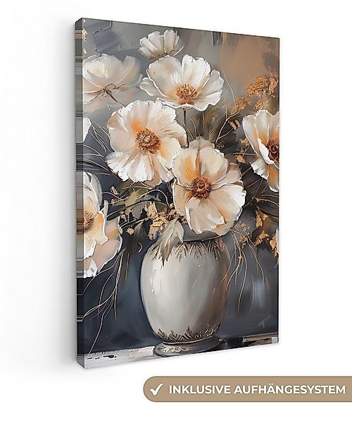 OneMillionCanvasses® Leinwandbild Blumen - Weiß - Vase - Modern, Fotodruck günstig online kaufen