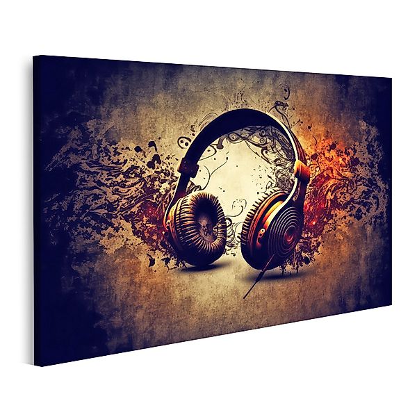 islandburner Leinwandbild Kopfhörer Musik Bilder günstig online kaufen