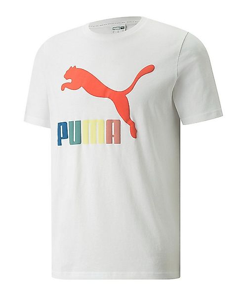 PUMA T-Shirt PUMA Classics Logo Interest T-Shirt Weiß Baumwolle günstig online kaufen