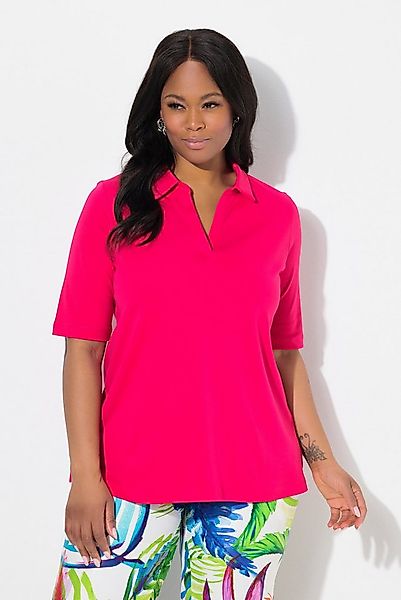 Ulla Popken Poloshirt Pima Cotton Poloshirt A-Linie Halbarm günstig online kaufen