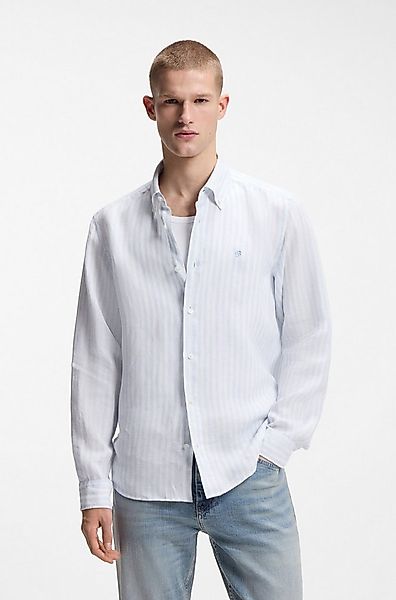 BOSS Leinenhemd LIAM 100% Seide Premium Sommerhemd Button-Down-Kragen, regu günstig online kaufen