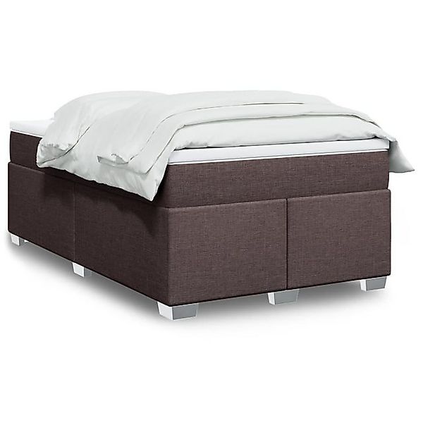 vidaXL Boxspringbett, Boxspringbett mit Matratze Dunkelbraun 120x200 cm Sto günstig online kaufen