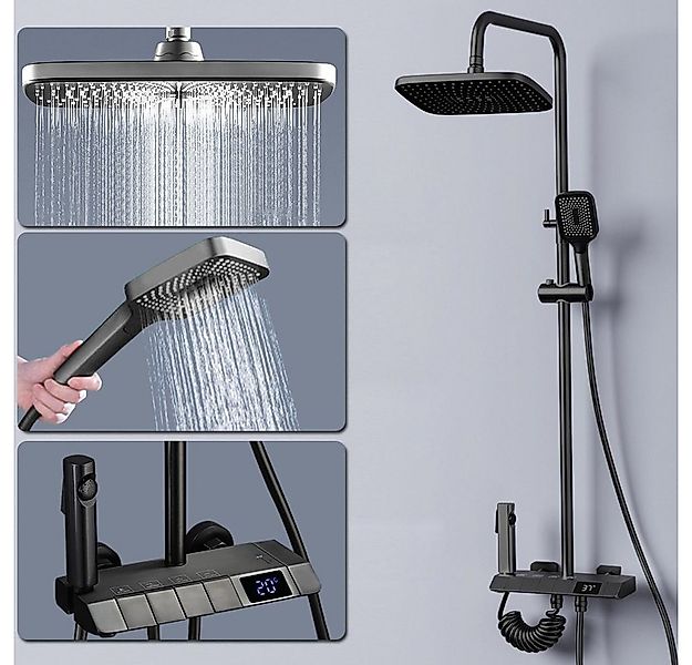 XERSEK Stangenbrause-Set 4Funktionen mit Armatur Brausegarnitur Schwarz Dus günstig online kaufen