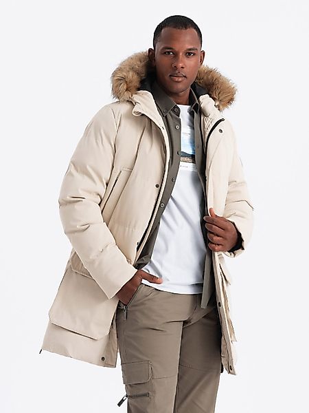 OMBRE Parka Lange Herren-Parka-Jacke mit Reißverschluss günstig online kaufen