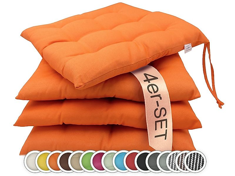 ZOLLNER Stuhlkissen, 40 x 40 x 3 cm, mit Bindebänder, für Indoor und Outdoo günstig online kaufen