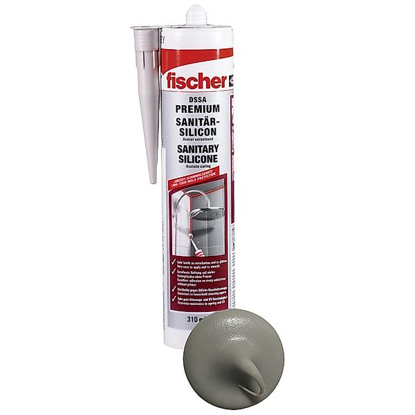 Fischer Deutschl. Sanitärsilicon 310ml sanitärgrau C18 DSSA SAG günstig online kaufen