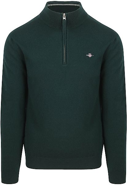 Gant Halfzip-Wollpullover mit Logo Grün - Größe XL günstig online kaufen