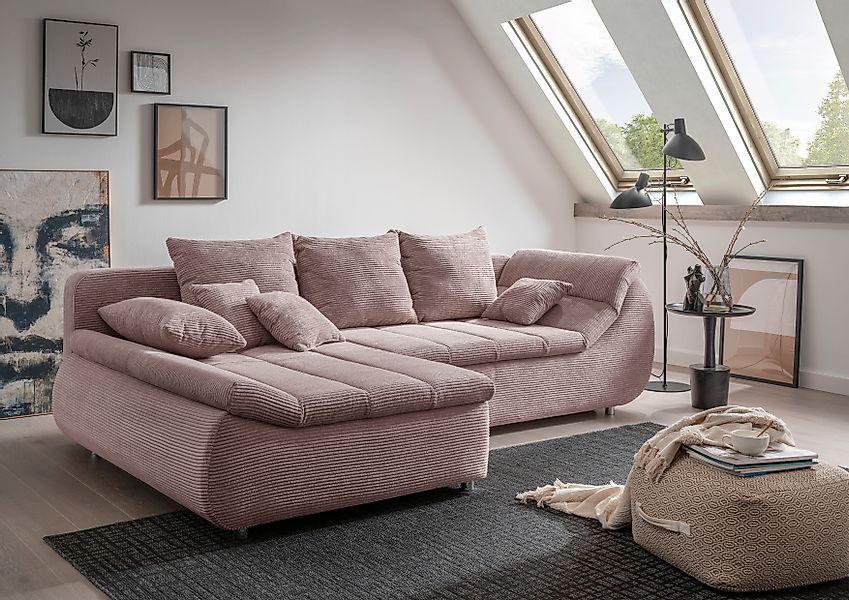 Home affaire Ecksofa »Imola, bequem, aktuelle Steppung im Sitz, L-Form, Bre günstig online kaufen