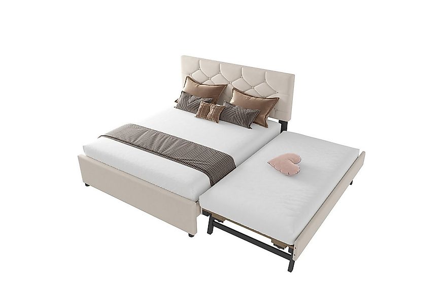 SOFTWEARY Polsterbett mit Gästebett und Lattenrost (140x200 cm), Doppelbett günstig online kaufen