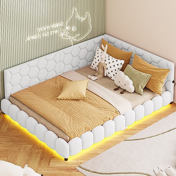 PXloue Polsterbett Daybett Tagesbett, Schlafsofa,Mit LED-Beleuchtung günstig online kaufen