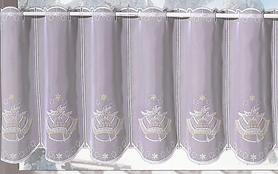 Stickereien Plauen Scheibengardine "Glocke" Durchzuglöcher 1 Stk. tlg. vere günstig online kaufen