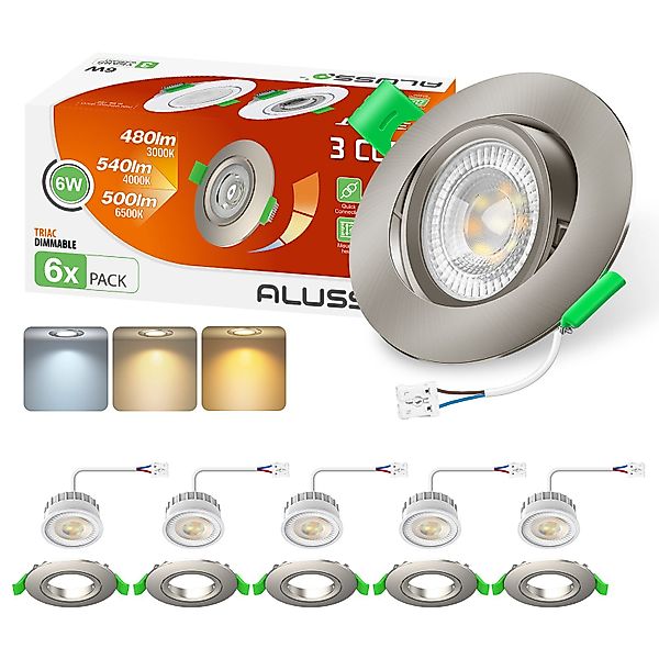 ALUSSO LED Einbauleuchte 6er-Set, ED-Einbau-Spot, 6W, günstig online kaufen