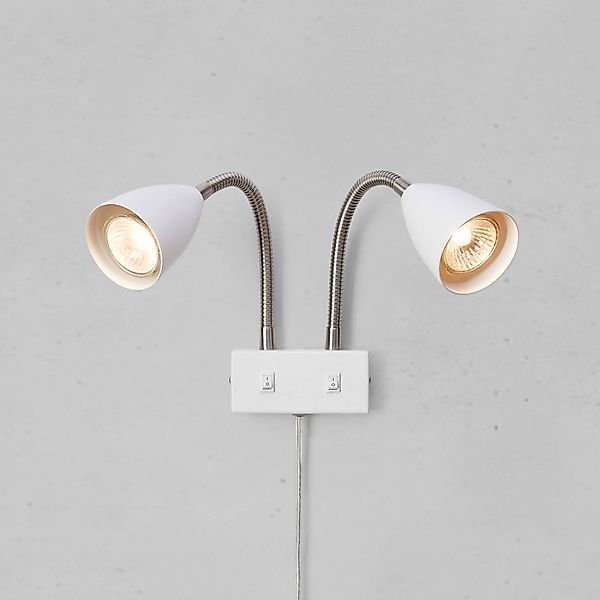 Markslöjd Wandleuchte Ciro, weiß, Metall, Stecker, GU10 günstig online kaufen