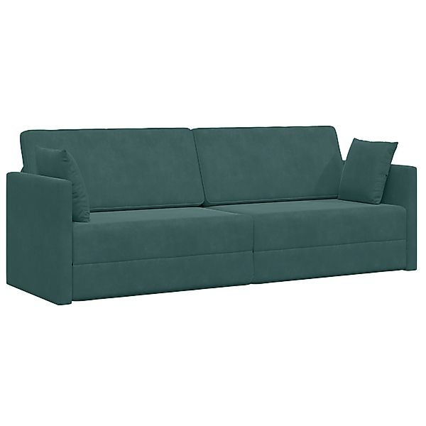 vidaXL Sofa Boden Schlafsofa 2-in-1 Dunkelgrün günstig online kaufen