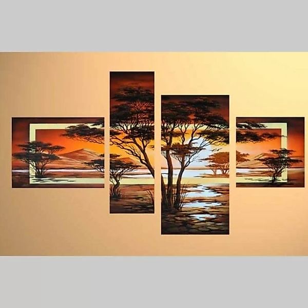 4 Leinwandbilder AFRIKA Baum (3) 120 x 70cm Handgemalt günstig online kaufen