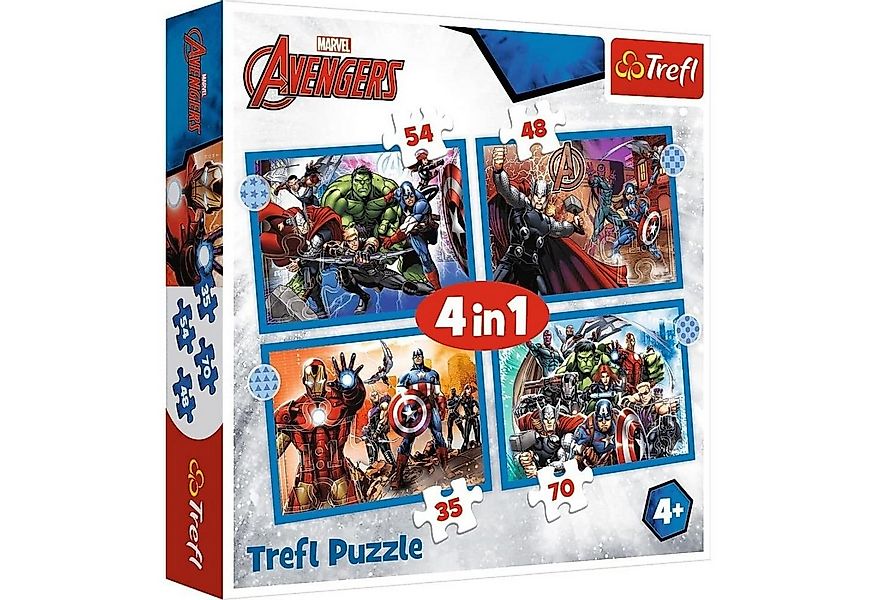 Trefl Puzzle 4in1 Puzzle, Marvel AVENGERS, von 35 bis 70 Teilen, 4 Sets, Pu günstig online kaufen