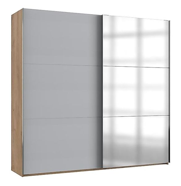 Kleiderschrank 250 cm breit Schiebetüren mit Spiegel Braun / Grau LEVEL36 A günstig online kaufen