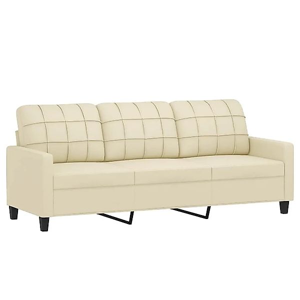 vidaXL 3-Sitzer-Sofa Creme 180 cm Kunstleder 359123 günstig online kaufen