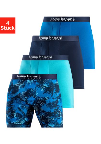 Bruno Banani Langer Boxer Packung, 4er-Pack, 4 Stk. tlg., mit Palmendruck u günstig online kaufen