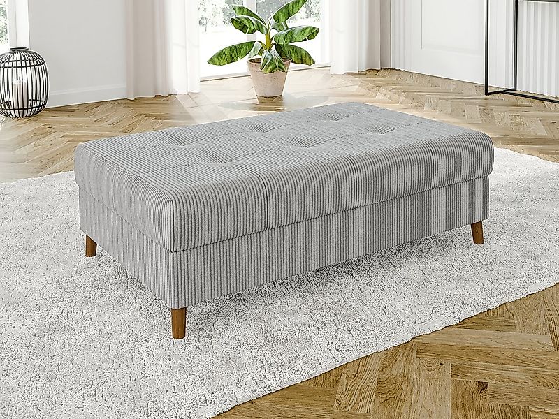 S-Style Möbel Polsterhocker Zara mit Braun Holzfüßen im skandinavischen Sti günstig online kaufen