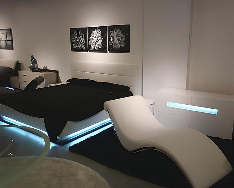 JVmoebel Bett Bett LED Licht Doppelbett 180 x 200 Möbel Einrichtung Schlafz günstig online kaufen