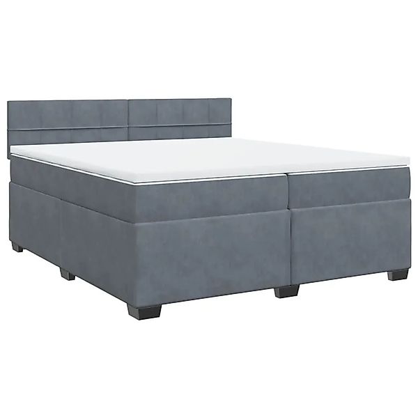 vidaXL Boxspringbett mit Matratze Dunkelgrau 200x200 cm Samt 3288703 günstig online kaufen
