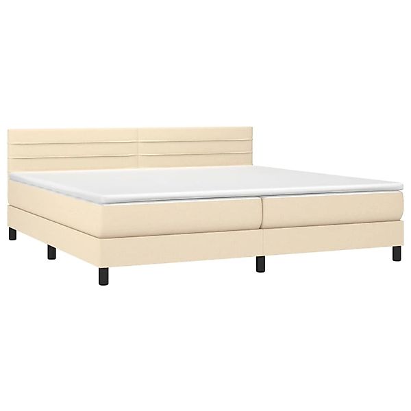 vidaXL Boxspringbett mit Matratze & LED Creme 200x200 cm Stoff 3133266 günstig online kaufen
