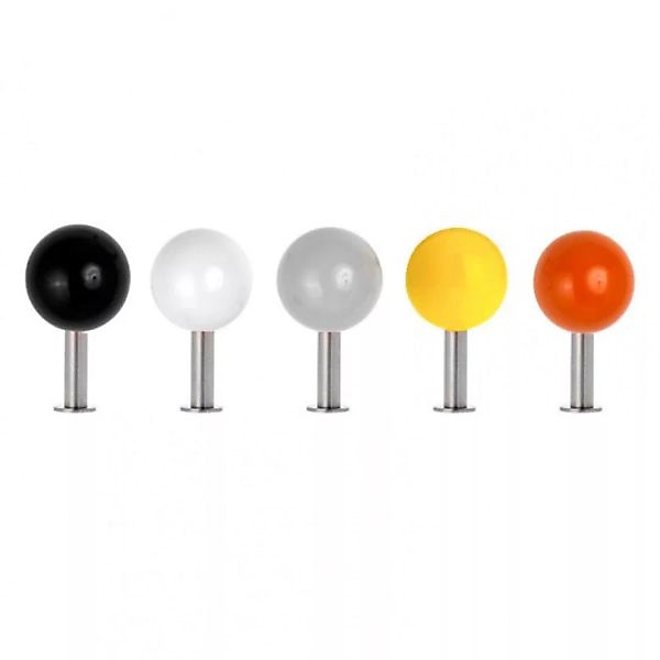 Schönbuch - Dots 5 Kleiderhaken - Fresh/weiß, schwarz, gelb, grau, orange günstig online kaufen