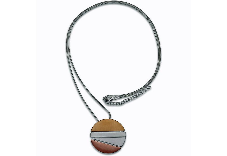 Steuer Kette mit Anhänger Moderner Metallanhänger an Longkette, tricolor günstig online kaufen