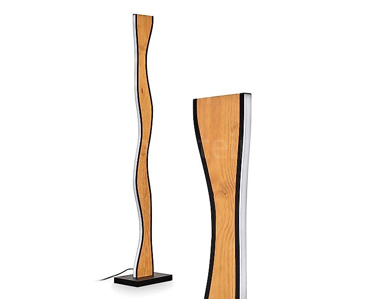 hofstein Stehlampe Stehlampe aus Metall/Holz/Kunststoff in Schwarz/Naturfar günstig online kaufen