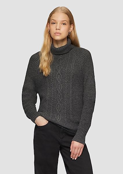 QS Longpullover Strickpullover Kuscheliger Zopfstrickpullover günstig online kaufen