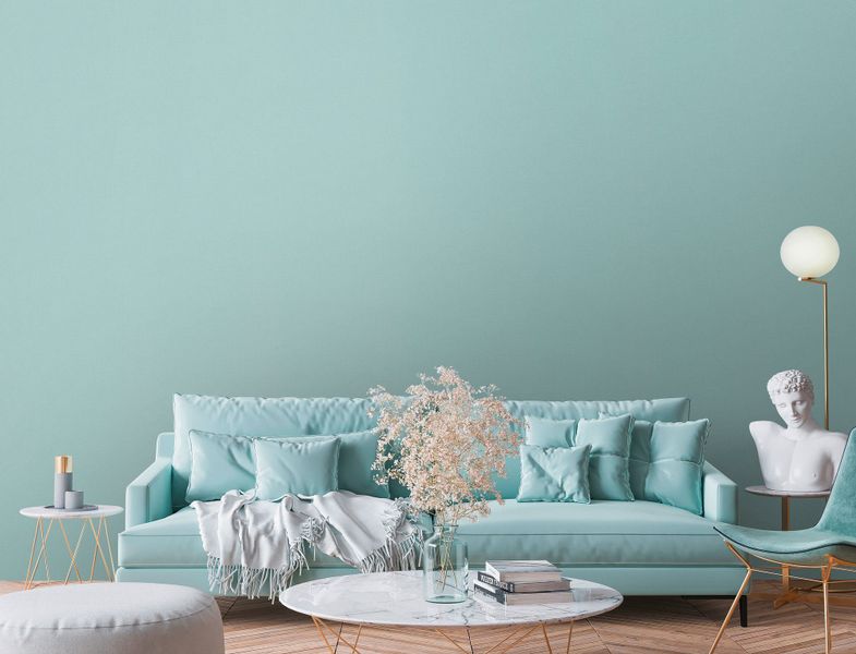 AS-Creation Vliestapete Uni Strukturtapete Matt Leicht Strukturiert Türkis günstig online kaufen