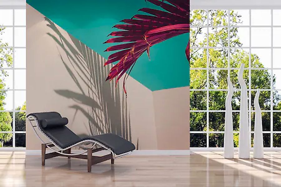 A.S. Création Vliestapete »Fototapete Palmenschatten Türkis Rosa« matt stru günstig online kaufen