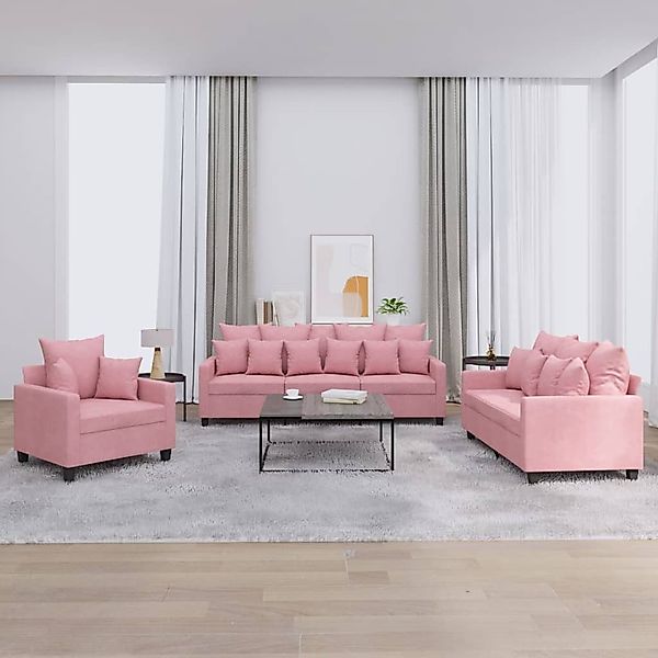 vidaXL Sofa, 3-tlg. Sofagarnitur mit Kissen günstig online kaufen