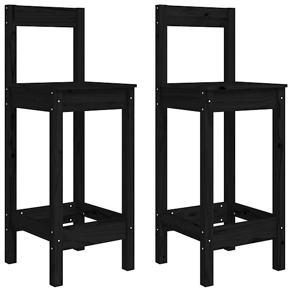 vidaXL Barstühle 2 Stk Schwarz 40x41,5x112 cm Massivholz Kiefer 822146 günstig online kaufen