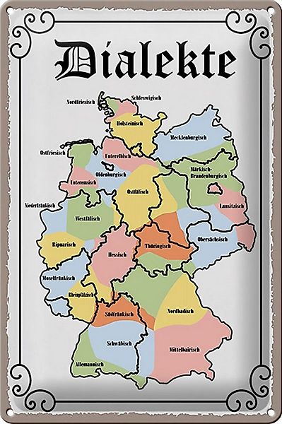 Femer GmbH Metallschild Spruch 20x30cm Dialekte Karte Bundesländer, (1 St), günstig online kaufen