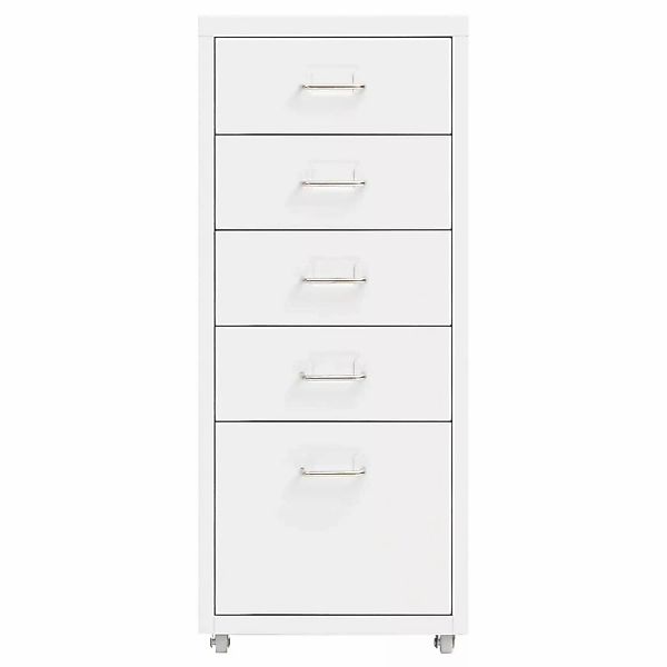 Aktenschrank Mit Rollen Weiß 28x41x69 Cm Metall günstig online kaufen
