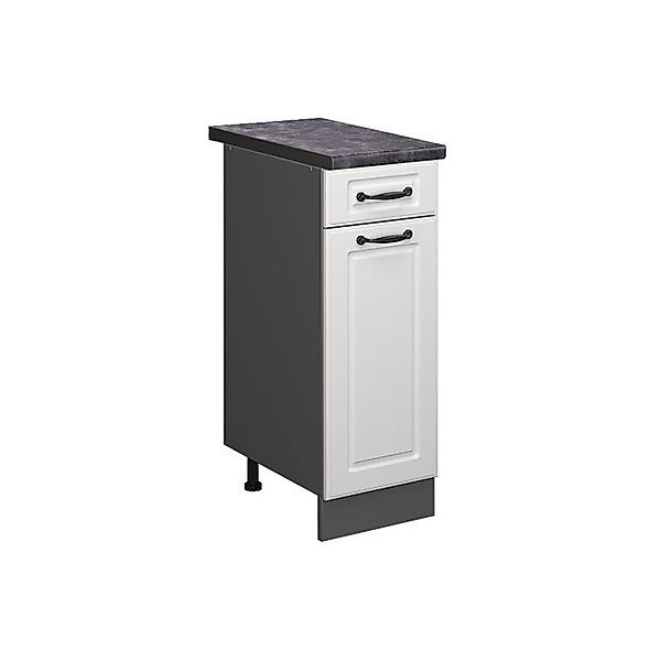 Vicco Küchenunterschrank R-Line Weiß Landhaus/Anthrazit 30 cm AP Anthrazit günstig online kaufen
