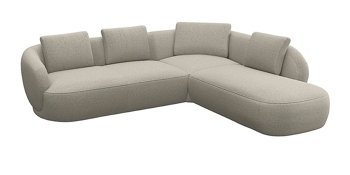 FLEXLUX Ecksofa "Torino, rund, L-Form, Sofa-Ecke mit Ottomane", Modernes, o günstig online kaufen